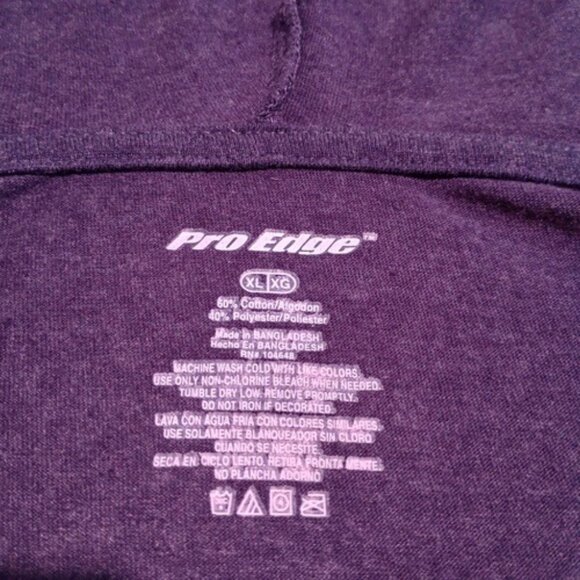 Pro Edge Hooded Short Sleeve Notre Dame Tee in Heather Blue Size Juniors XL - Picture 2 of 8